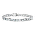 Sterling silver CZ tennis bracelet with oval-cut CZ stones in a line