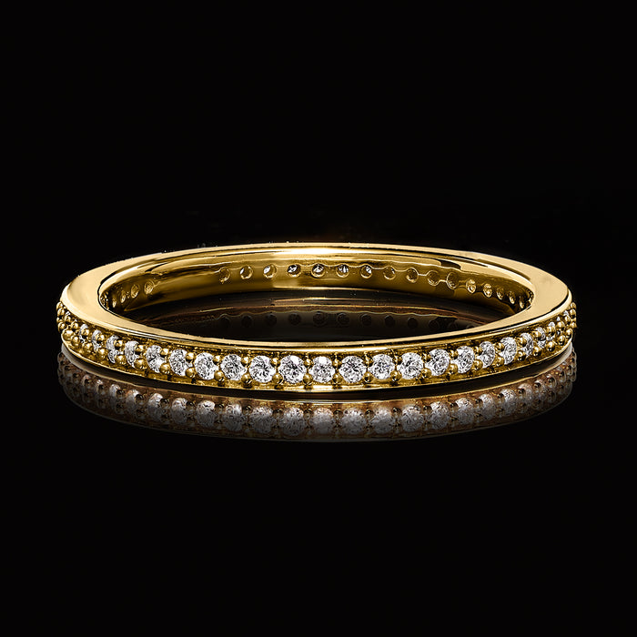 18kt gold over sterling eternity band with lab-grown diamonds
