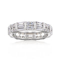2.80 ct. t.w. Baguette and Round CZ Eternity Band in Sterling Silver