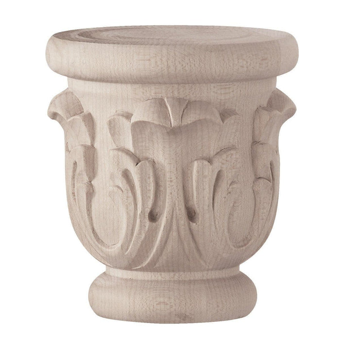 Acanthus Bun Foot, 4"dia. X 4 1/2"h Carved Bun feet White River Hardwoods