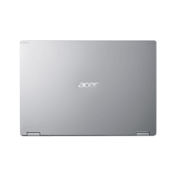 The Acer Spin SP314-54N Laptop features a smooth silver lid with a centered Acer logo, sturdy dual hinges, and a sleek, modern design. This 14" device includes an i5-1035G1 processor, 8GB RAM, and 256GB SSD with Windows 11 Home.