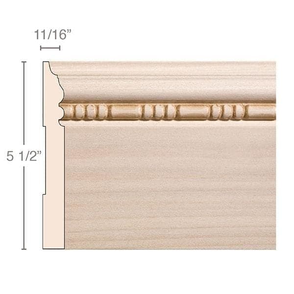 Bead and Barrel, 5 1/2''w x 11/16''d Base Mouldings White River Hardwoods