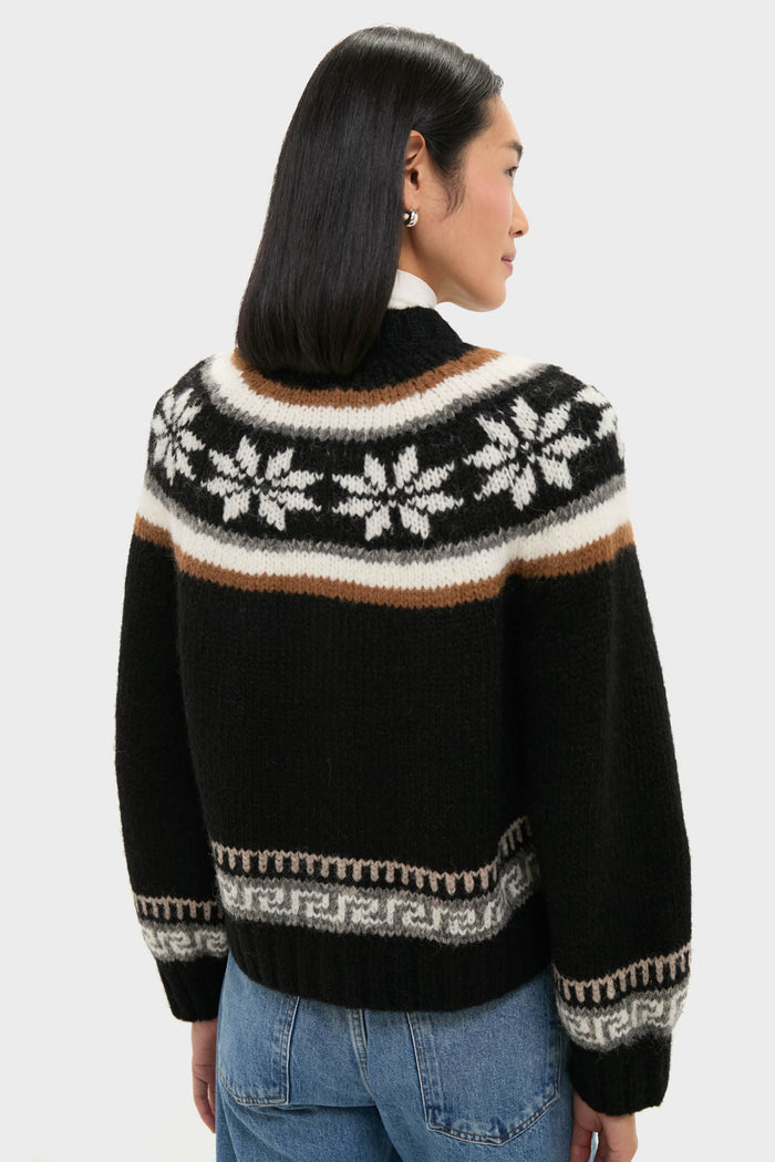 Black Snowflake Ice Rink Cardigan