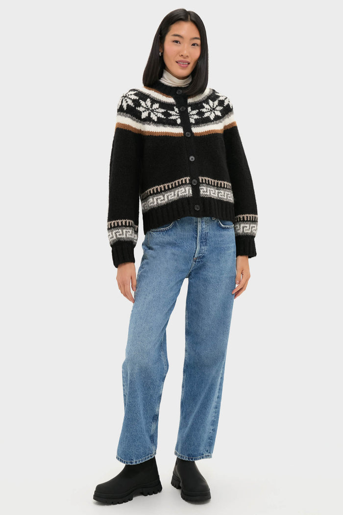 Black Snowflake Ice Rink Cardigan