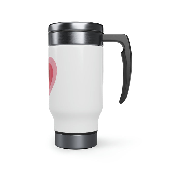 Blessed Heart - Stainless Steel Travel Mug with Handle, 14oz