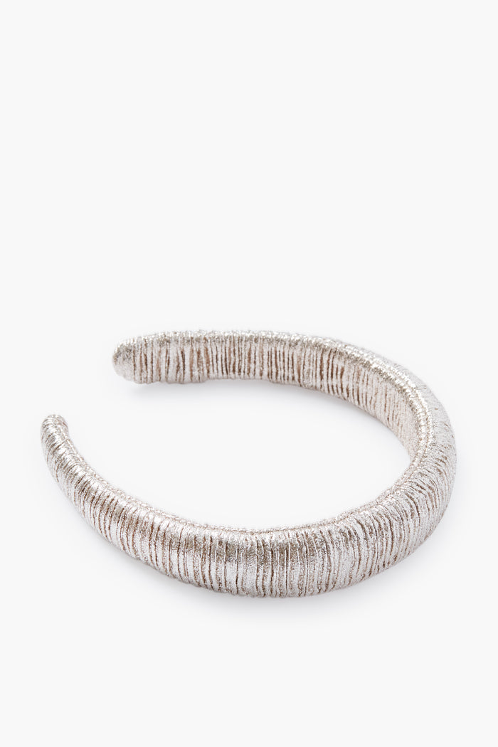 Champagne Shimmer Lame Marina Puffy Headband