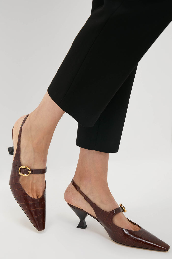 Dark Brown Natalia Sling Back Heels