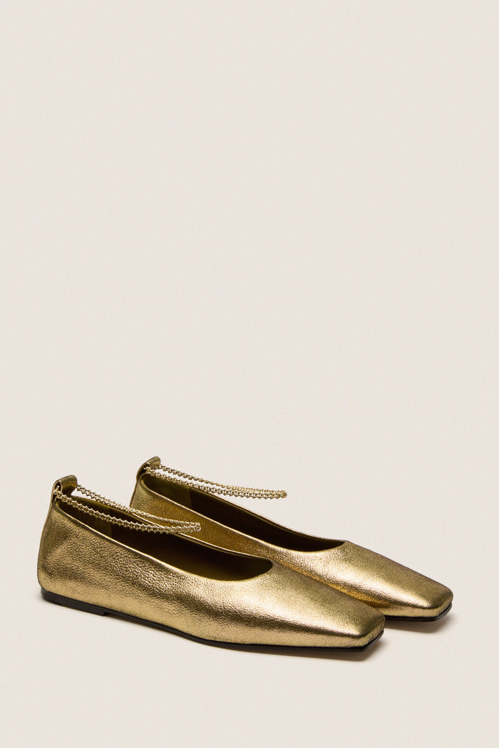 Gold Augusta Ballet Flats