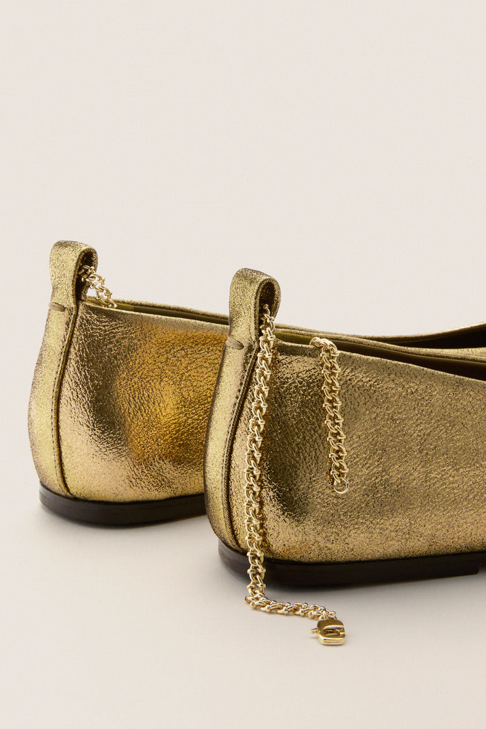 Gold Augusta Ballet Flats