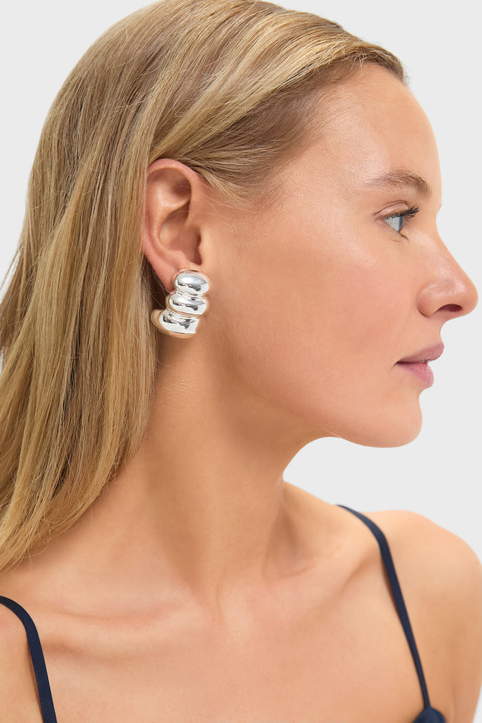 High Polish Silver Non-Stop Earrings