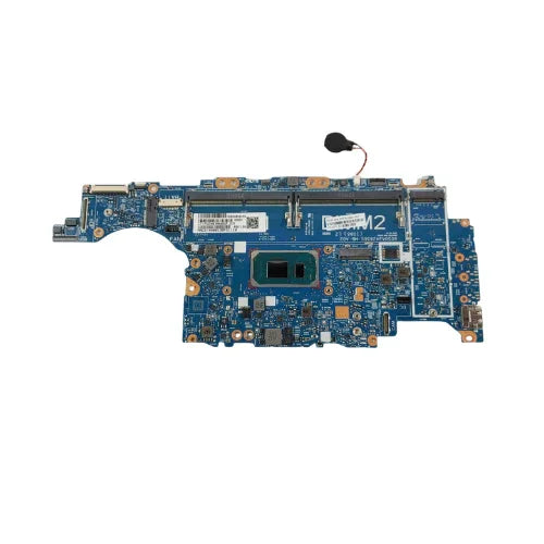A certified refurbished HP EliteBook 840 G8 motherboard (model N19927-601) with Intel Core i5-1135G7 2.4GHz CPU socket and components; brand: HP, includes attached black battery and is covered by warranty.