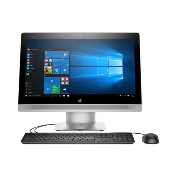 The HP EliteOne 800 G2 AIO features an Intel i7-6700, 8GB RAM, 1TB HDD, R9 360 graphics, and a 23 display with Windows 10 Pro—making it a reliable business desktop from HP.