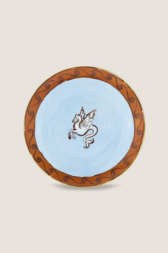 Il viaggio di Nettuno Brown and Light Blue Charger Plate
