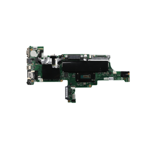 A Lenovo ThinkPad T450 i5 5300U Motherboard (00HN525 | Wty) by Lenovo, displaying its electronic components, ports, and connectors against a white background.