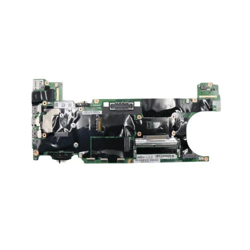 A refurbished Lenovo ThinkPad T470s motherboard (i7-6600U 2.6GHz, 4GB, part 01ER314) by Lenovo, shown from above on a white background with various chips, ports, black tape covers, and a 3-month warranty.