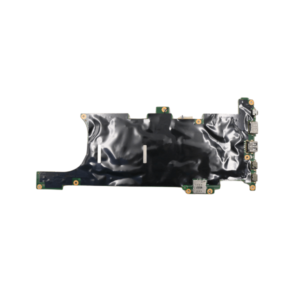 A refurbished Lenovo ThinkPad X1 Carbon G5 i5 7300U 8GB Motherboard (01AY070) by Lenovo, featuring a black casing and visible ports, is shown against a white background.