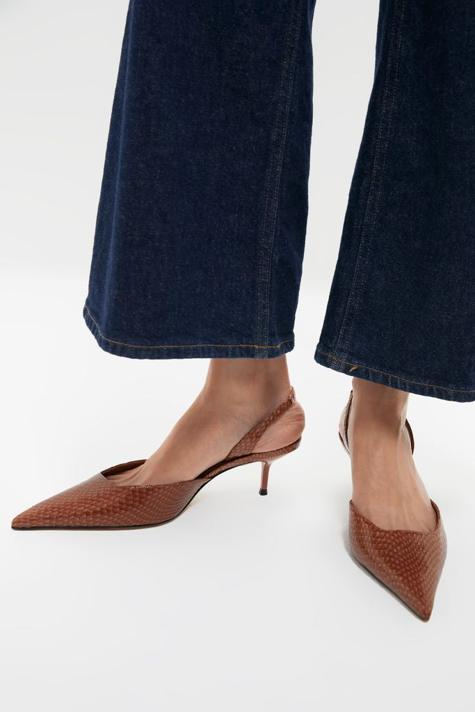 Miele Snake Paola Mid Heels