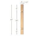 Mission Cam Bar Split Column, 3"w x 42"h x 1 1/2"d, 1 Pair Carved Columns White River Hardwoods