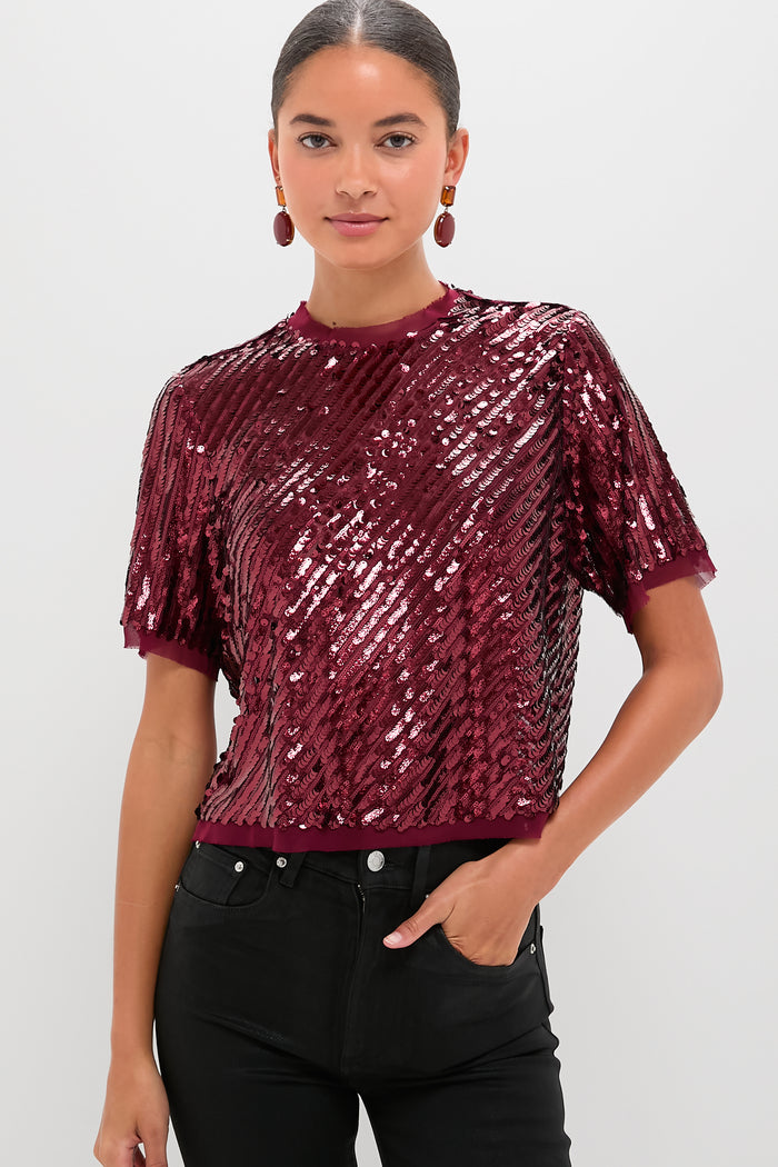 Mulberry Sequin Pixie Top