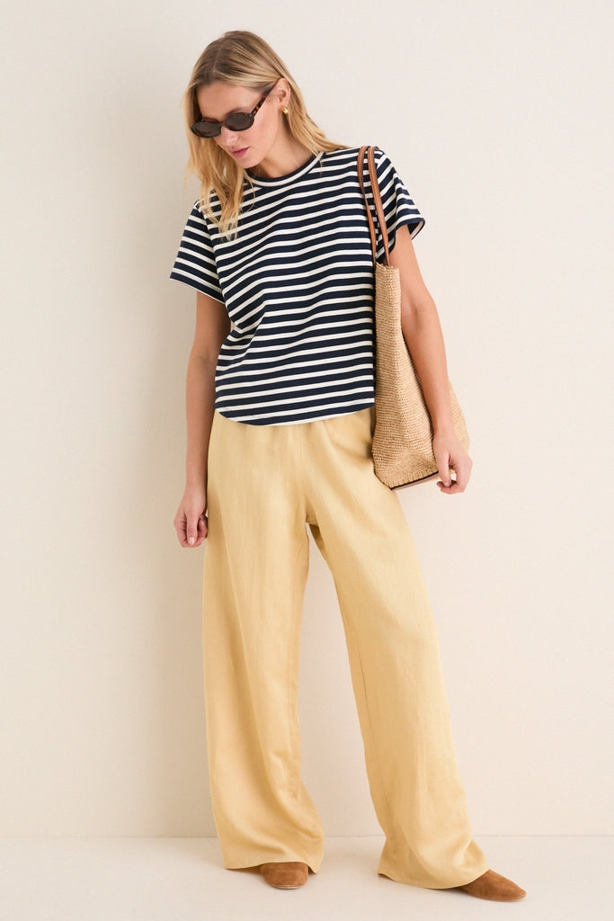 Navy and Ivory Stripe Parker Classic Tee