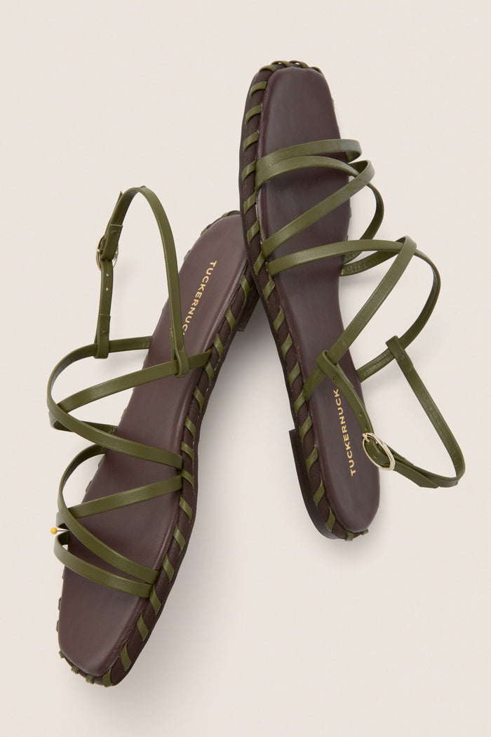 Olive Leather Marley Sandals