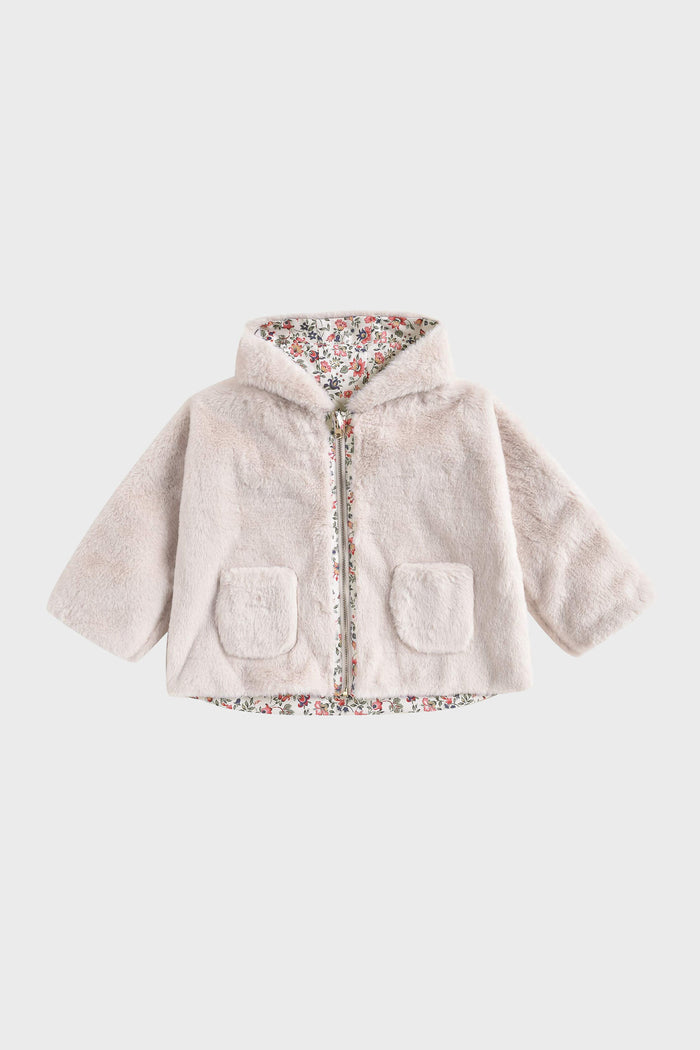 Reversible Coat Felvet Cream Wild Flowers