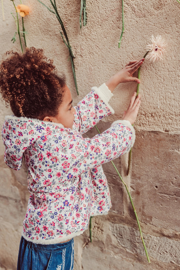 Reversible Coat Felvet Cream Wild Flowers
