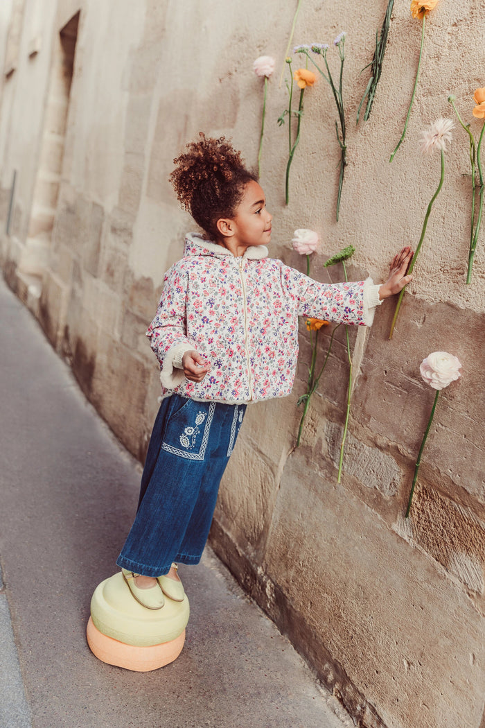 Reversible Coat Felvet Cream Wild Flowers