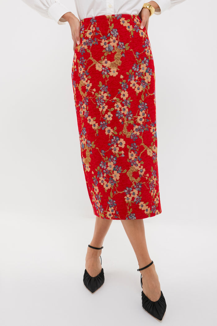 Sakura Blossom Chenille Jacquard Ellington Skirt