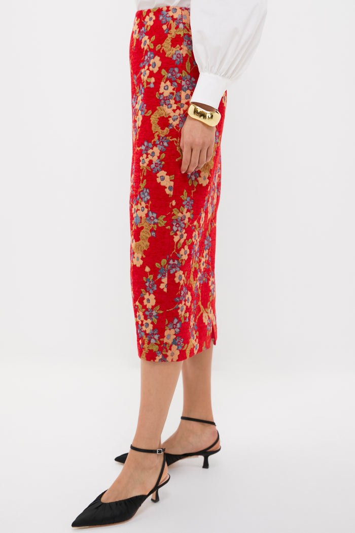 Sakura Blossom Chenille Jacquard Ellington Skirt