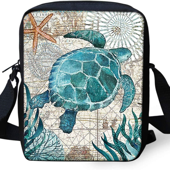 Sea Turtle Cross Body Messenger Bag