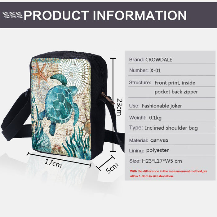 Sea Turtle Cross Body Messenger Bag
