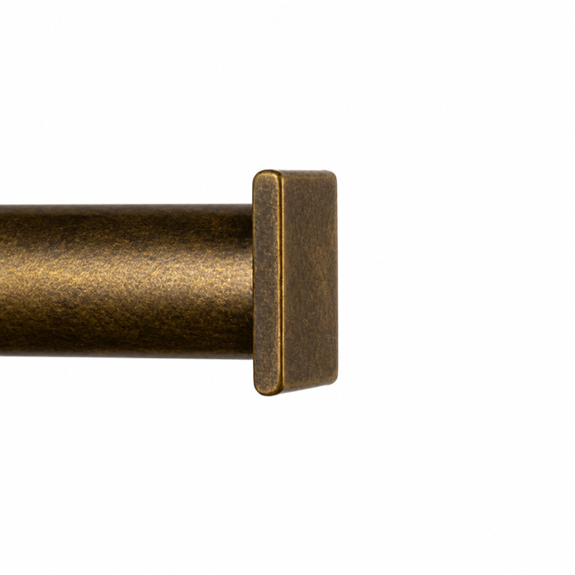 Square End Cap-1 1/4 in Antique Gold
