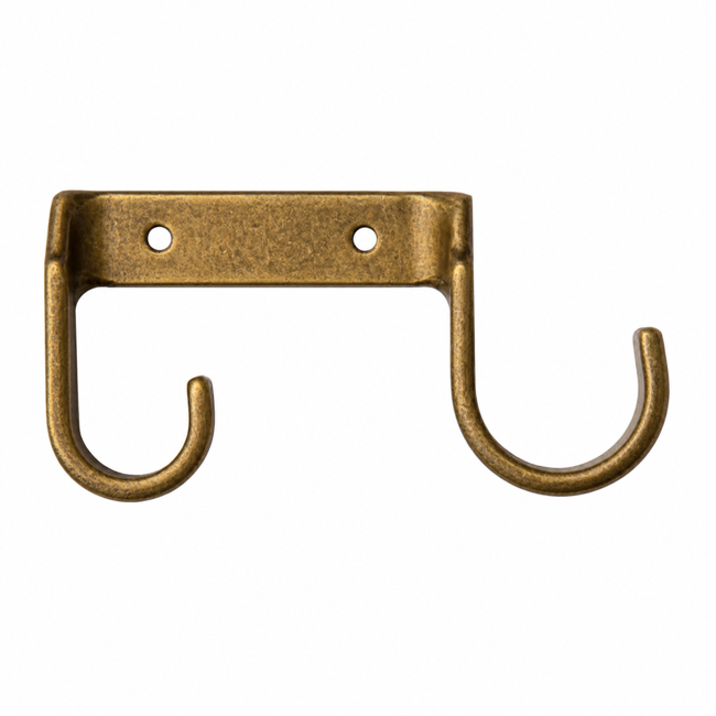Standard Double Curtain Rod End Mount- 1 1/4 in Antique Gold