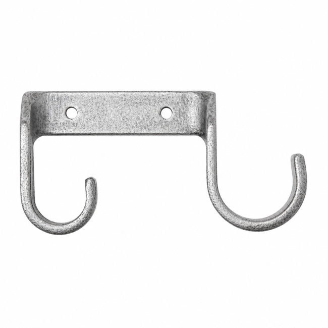 Standard Double Curtain Rod End Mount- 1 1/4 in Heritage Silver