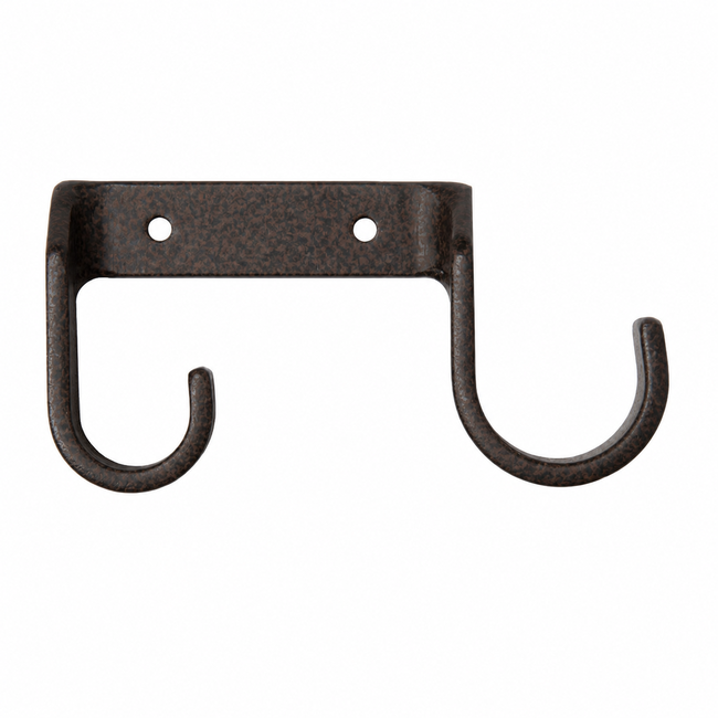 Standard Double Curtain Rod End Mount- 1 1/4 in Iron Oxide