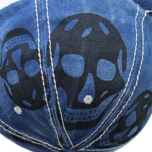 Unisex Casual Denim Skull Adjustable Hat
