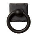 Wrought Iron Ring Pull with Square Back Plate